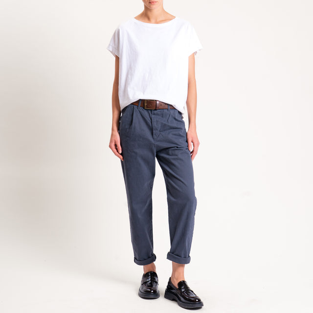 Zeroassoluto-Pantalone LOLA elastico dietro cotone elasticizzato - piombo