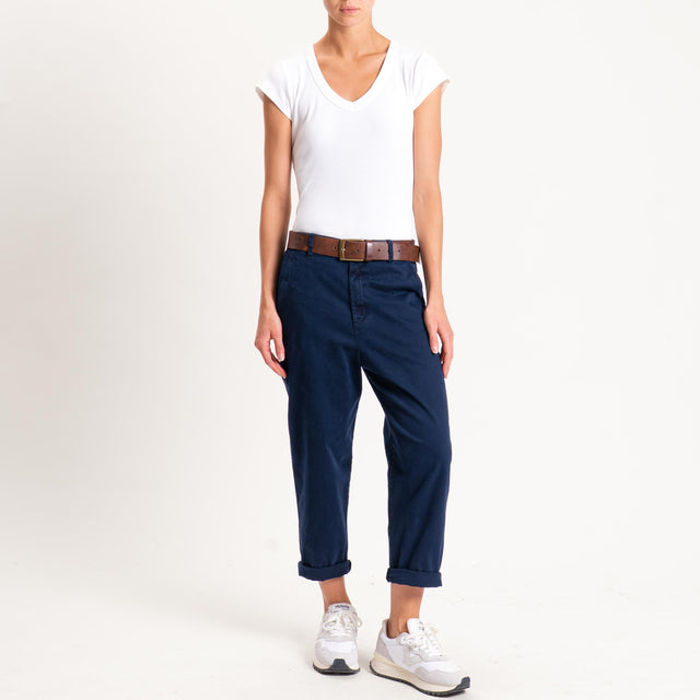 Zeroassoluto-Pantalone LORY baggy elasticizzato - blu