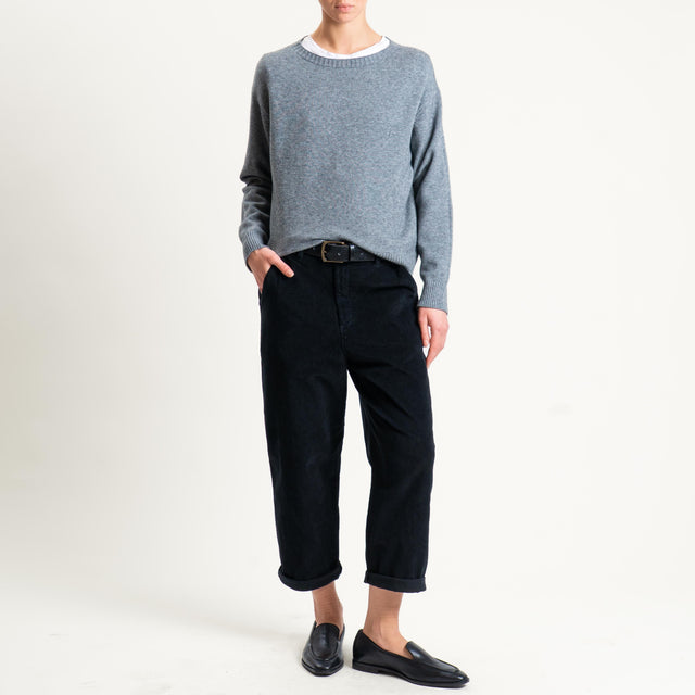 Zeroassoluto-Pantalone LORY velluto millerighe tessuto elasticizzato - nero