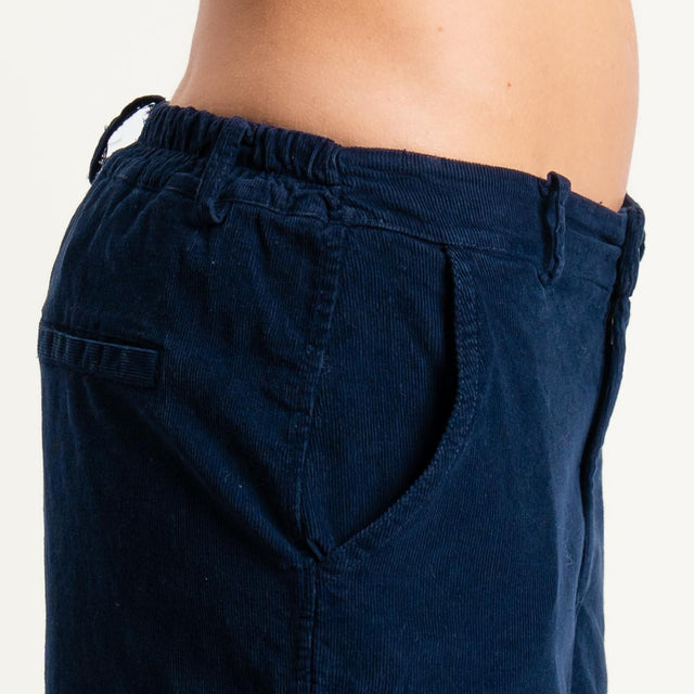 Zeroassoluto-Pantalone LORY velluto millerighe tessuto elasticizzato - blu