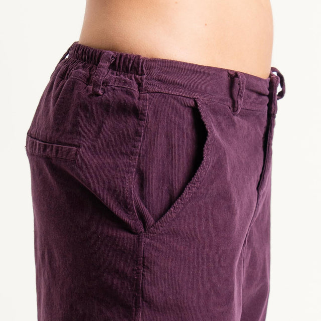 Zeroassoluto-Pantalone LORY velluto millerighe tessuto elasticizzato - burgundy