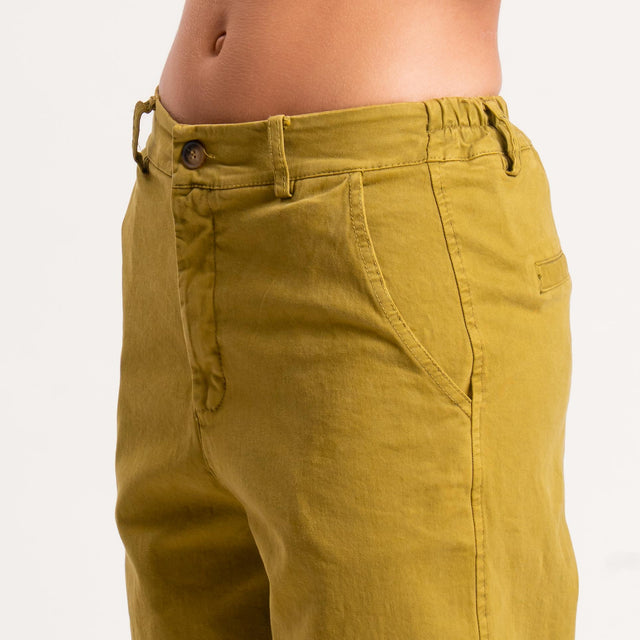 Zeroassoluto-Pantalone LORY baggy elasticizzato - oliva