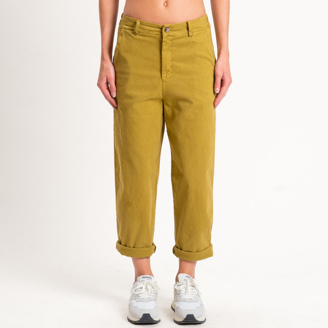 Zeroassoluto-Pantalone LORY baggy elasticizzato - oliva