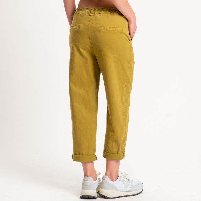 Zeroassoluto-Pantalone LORY baggy elasticizzato - oliva