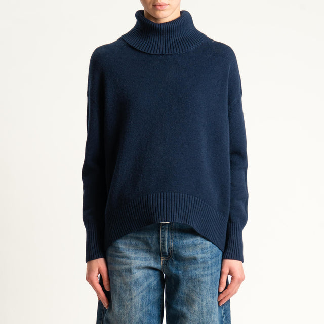 Zeroassoluto-Maglia collo alto - blu