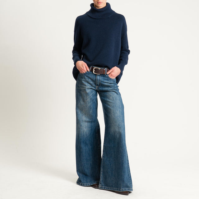 Zeroassoluto-Maglia collo alto - blu