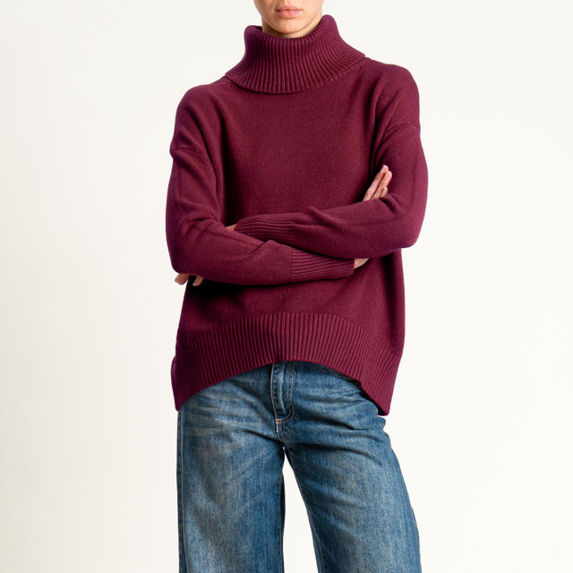 Zeroassoluto-Maglia collo alto - Bordeaux