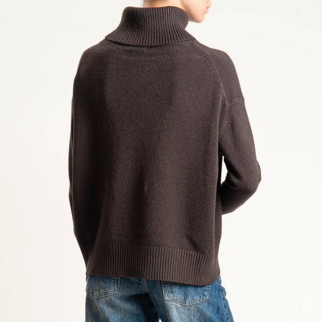 Zeroassoluto-Maglia collo alto - cioccolato