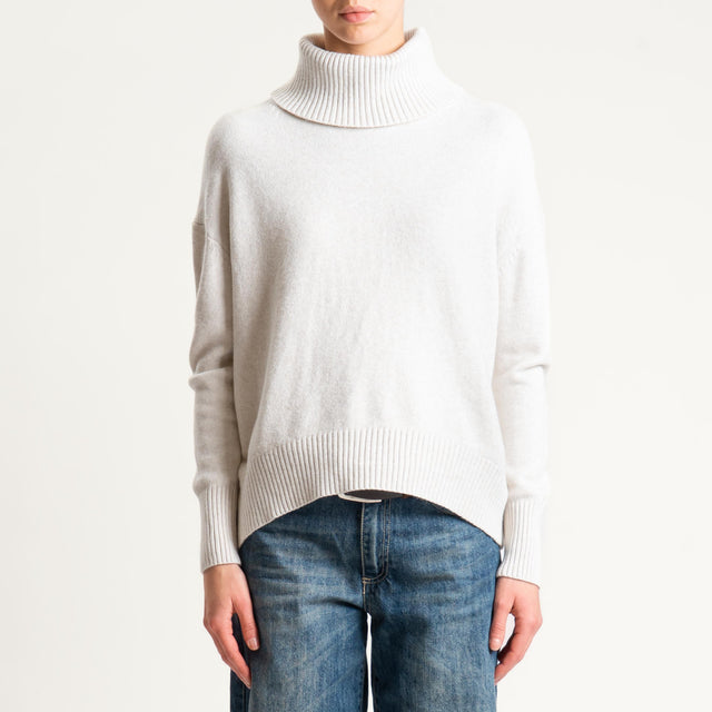 Zeroassoluto-Maglia collo alto - gesso