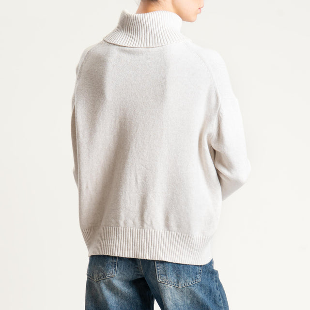 Zeroassoluto-Maglia collo alto - gesso