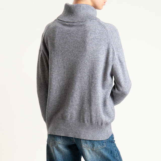 Zeroassoluto-Maglia collo alto - grigio melange