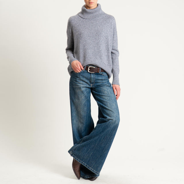 Zeroassoluto-Maglia collo alto - grigio melange