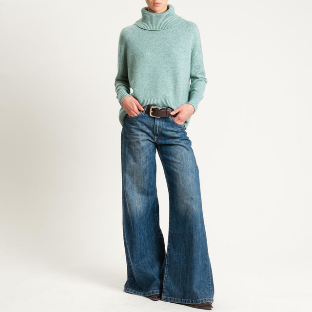 Zeroassoluto-Maglia collo alto - salvia