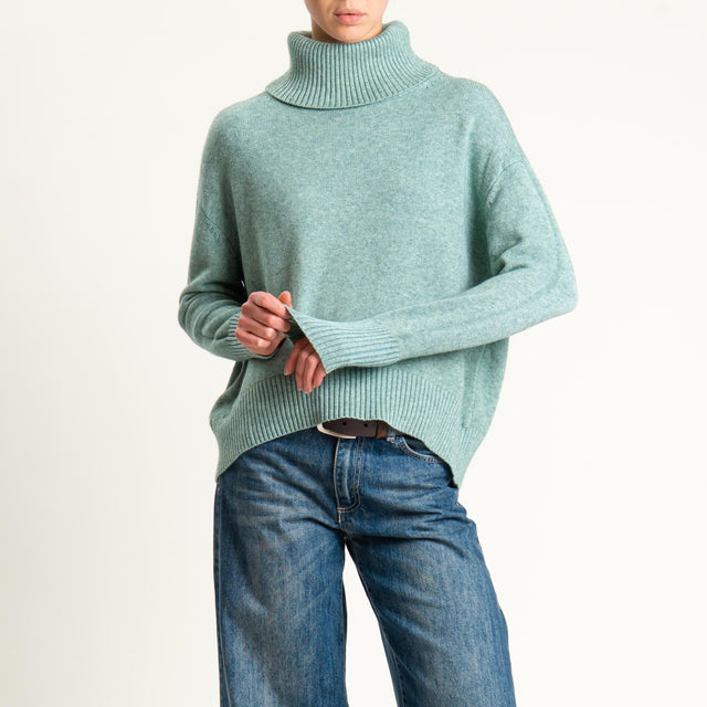 Zeroassoluto-Maglia collo alto - salvia