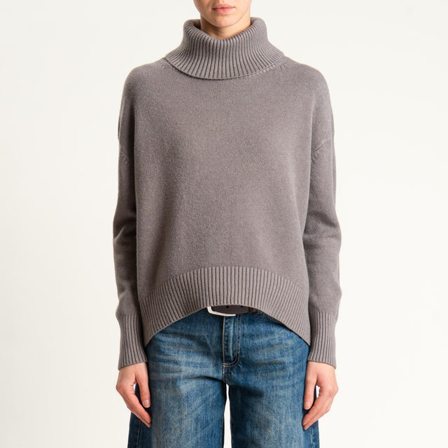 Zeroassoluto-Maglia collo alto - taupe