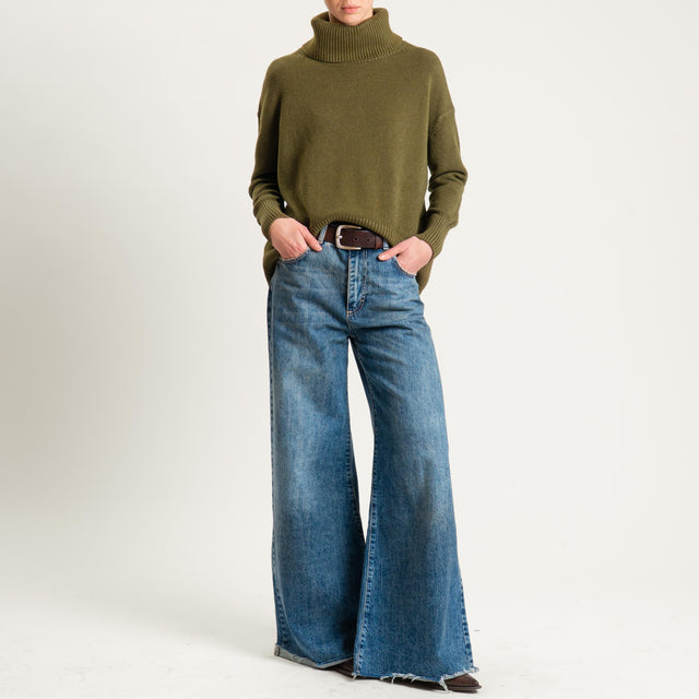 Zeroassoluto-Maglia collo alto - olio