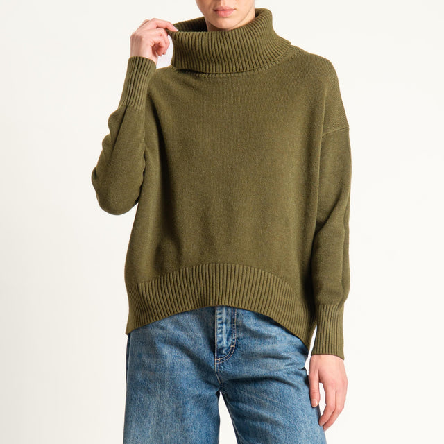 Zeroassoluto-Maglia collo alto - olio
