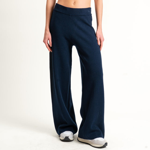 Zeroassoluto-Pantalone in maglia elastico in vita - blu