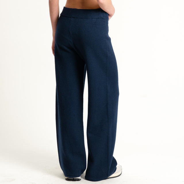 Zeroassoluto-Pantalone in maglia elastico in vita - blu