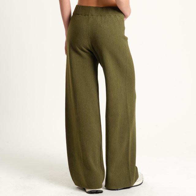 Zeroassoluto-Pantalone in maglia elastico in vita - olio