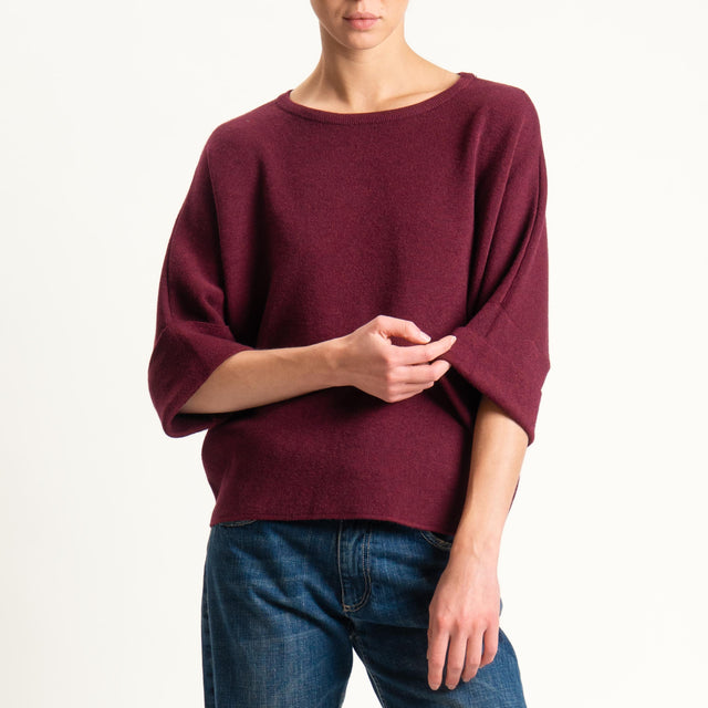 Zeroassoluto-Maglia scatola manica 3/4 - Bordeaux