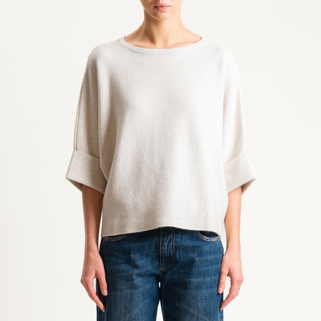 Zeroassoluto-Maglia scatola manica 3/4 - gesso