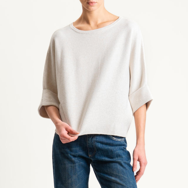 Zeroassoluto-Maglia scatola manica 3/4 - gesso