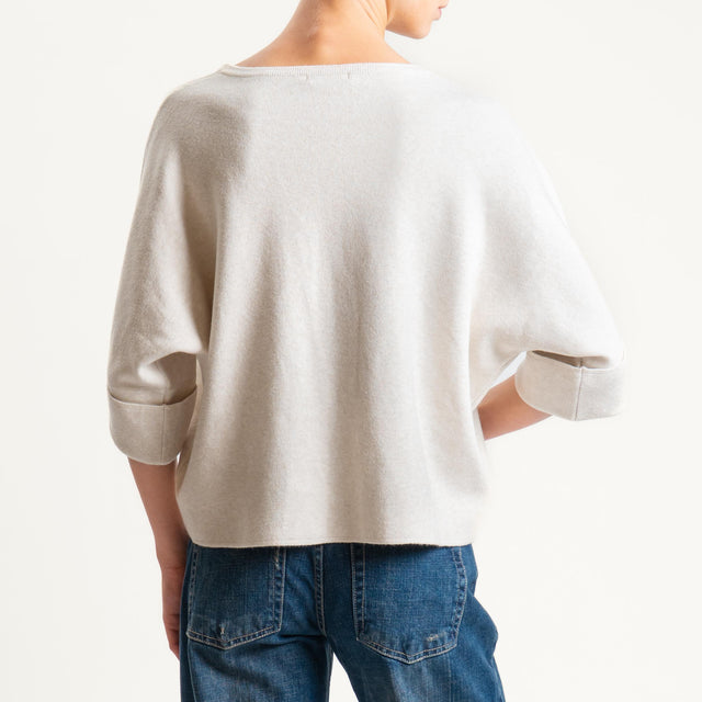 Zeroassoluto-Maglia scatola manica 3/4 - gesso