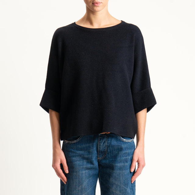 Zeroassoluto-Maglia scatola manica 3/4 - nero