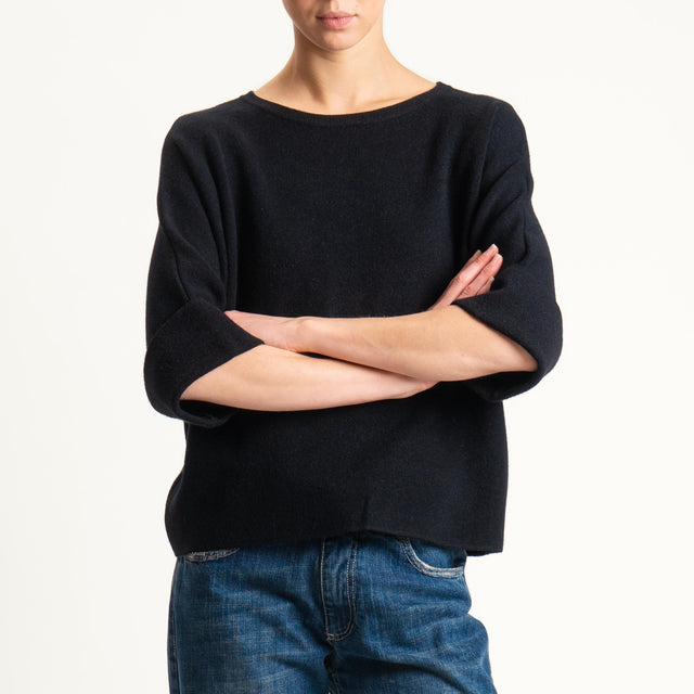 Zeroassoluto-Maglia scatola manica 3/4 - nero