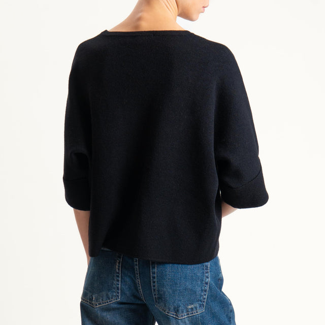 Zeroassoluto-Maglia scatola manica 3/4 - nero