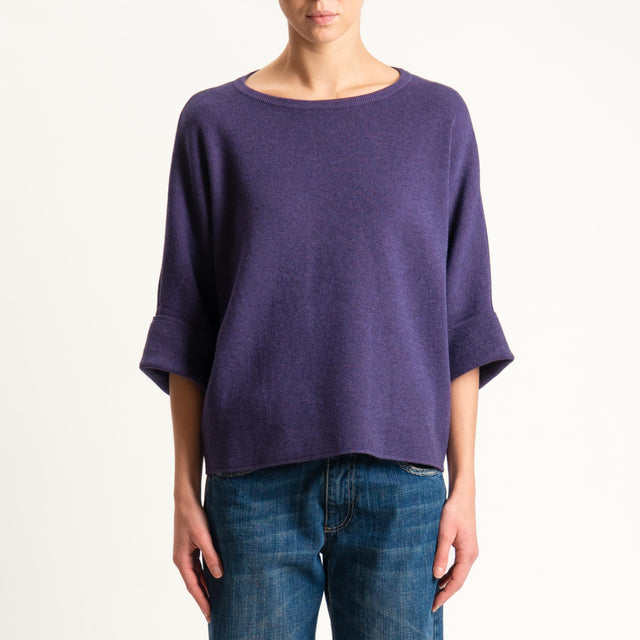 Zeroassoluto-Maglia scatola manica 3/4 - uva