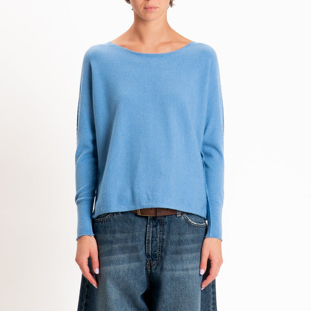 Zeroassoluto-Maglia girocollo spacchi laterali - jeans