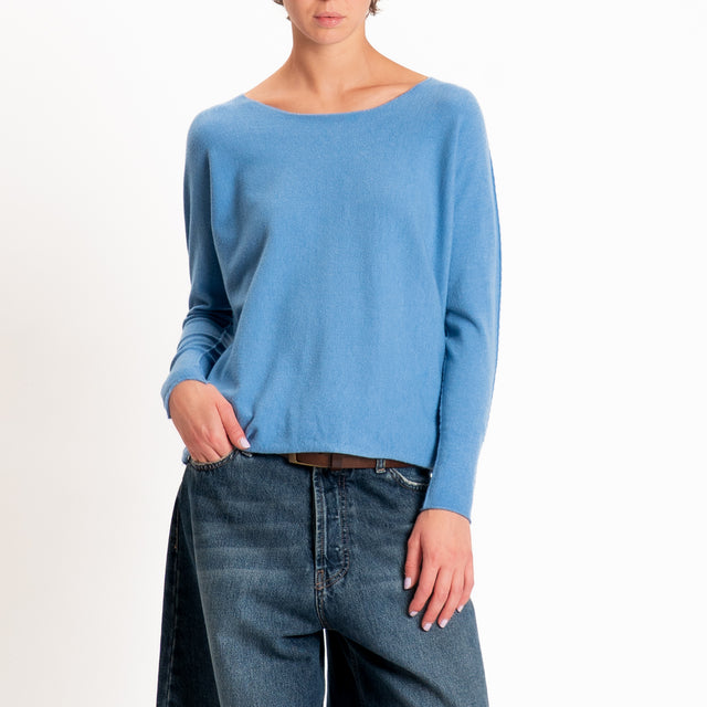 Zeroassoluto-Maglia girocollo spacchi laterali - jeans
