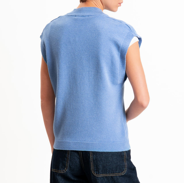 Zeroassoluto-Gilet in maglia scollo v - jeans