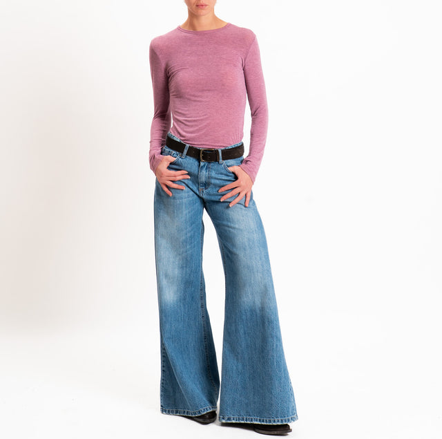 Zeroassoluto-T-shirt sottile girocollo MISTO CASHMERE - mauve