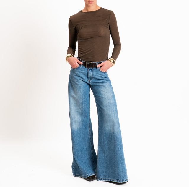 Zeroassoluto-T-shirt sottile girocollo MISTO CASHMERE - moro