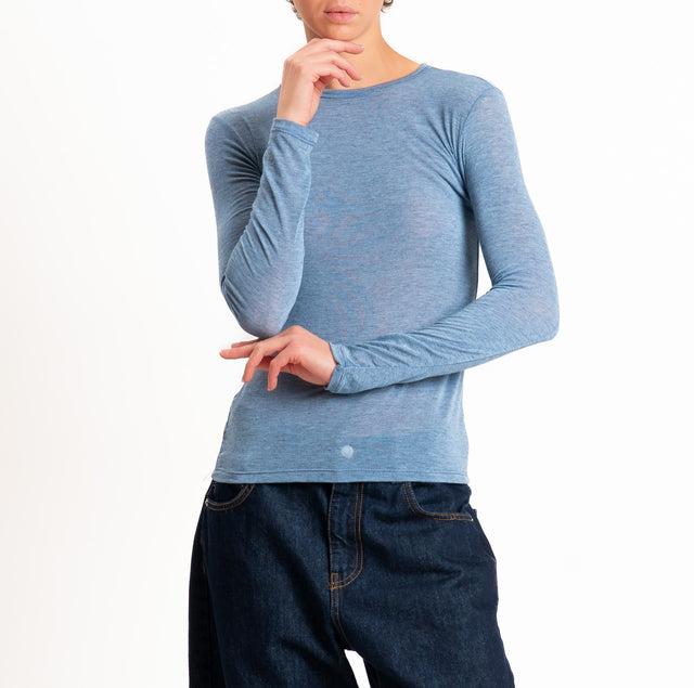 Zeroassoluto-T-shirt sottile girocollo MISTO CASHMERE - jeans