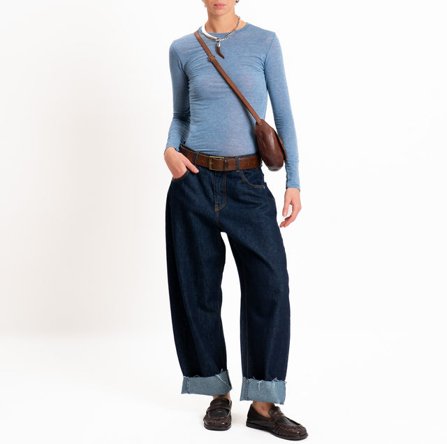 Zeroassoluto-T-shirt sottile girocollo MISTO CASHMERE - jeans