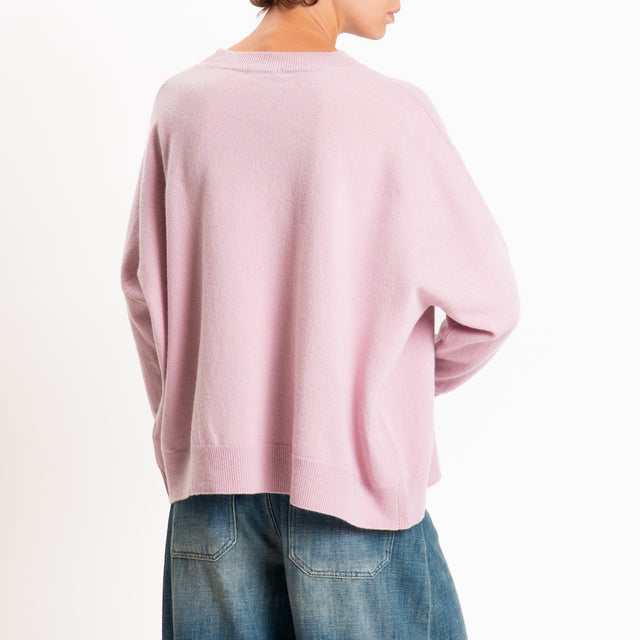Zeroassoluto-Maglia 100% LANA MERINO con taschino - rosa