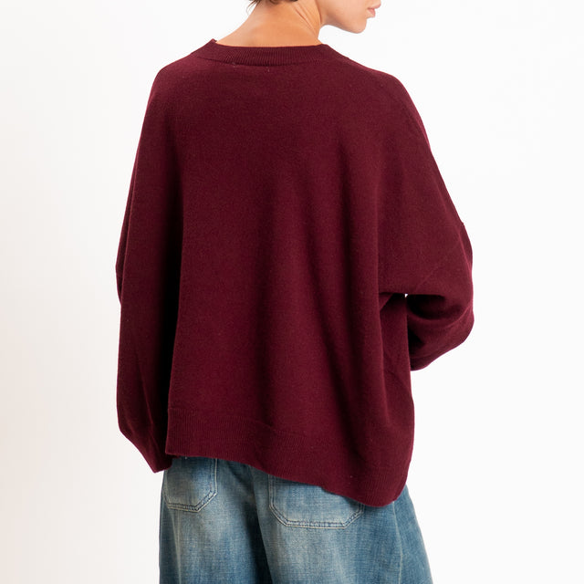 Zeroassoluto-Maglia 100% LANA MERINO con taschino - Bordeaux