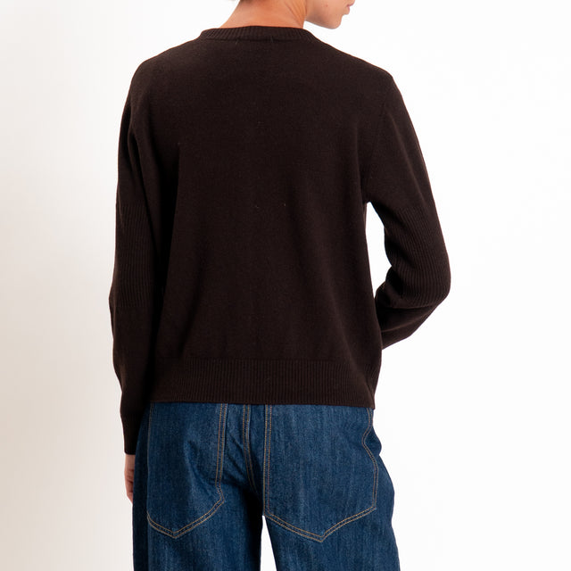 Zeroassoluto-Cardigan 100% LANA MERINO - choco