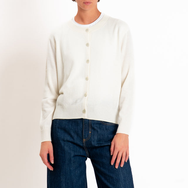 Zeroassoluto-Cardigan 100% LANA MERINO - panna