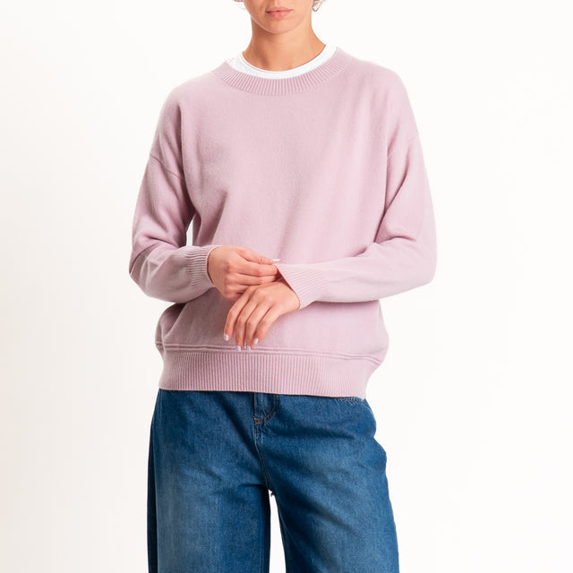 Zeroassoluto-Maglia girocollo 100% LANA MERINO - rosa