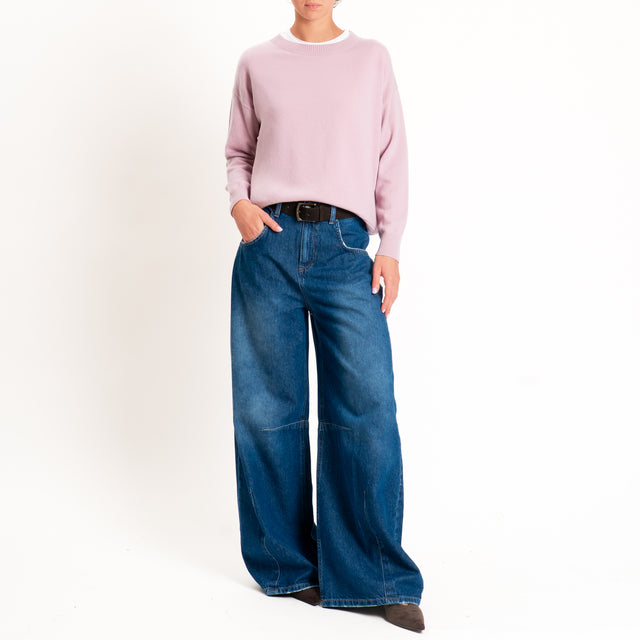 Zeroassoluto-Maglia girocollo 100% LANA MERINO - rosa