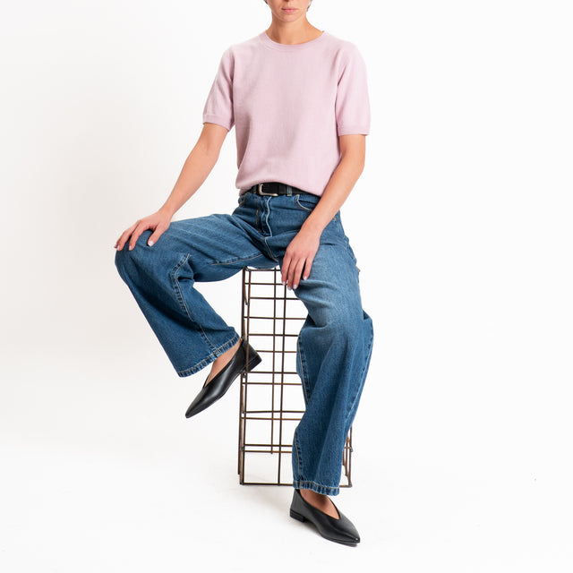 Zeroassoluto-Maglia 100% LANA MERINO mezza manica - rosa