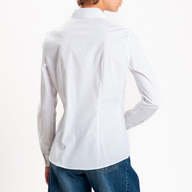 Zeroassoluto-Camicia slim fit cotone elasticizzato - bianco