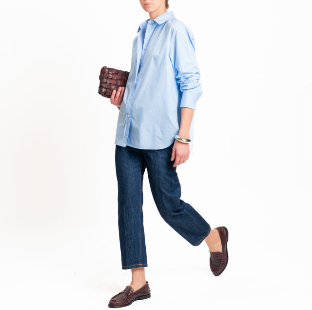 Zeroassoluto-Regular fit shirt with side slits - light blue