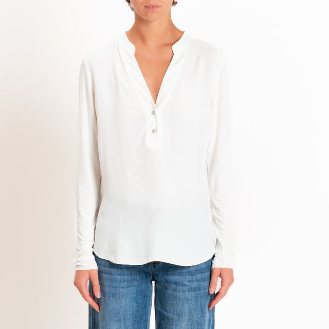Zeroassoluto-Camicia chester manica lunga - panna