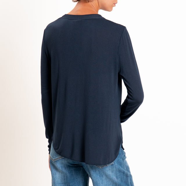 Zeroassoluto-Camicia chester manica lunga - blu